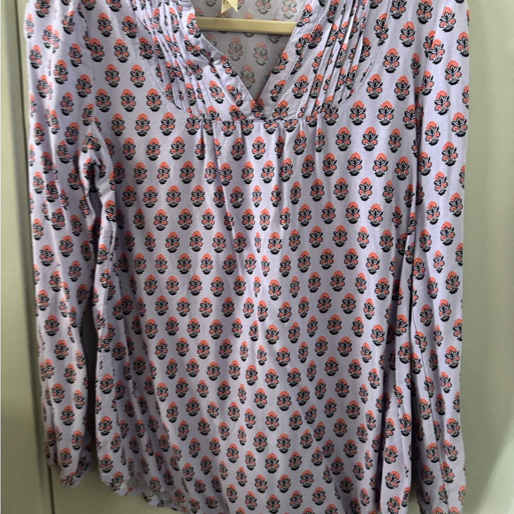 Lavender and flowers pheasant blouse